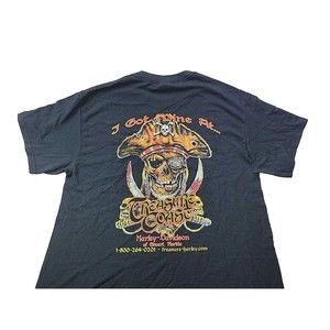 Vintage Men's M Harley-Davidson Motorcycles Treasure Coast FL Pirate Graphic Tee